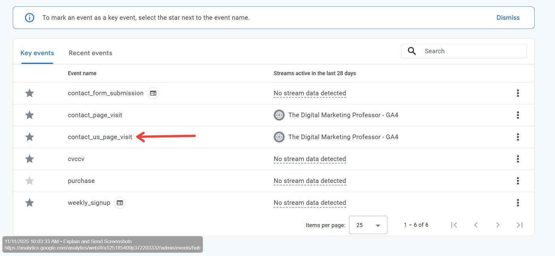 Where To See A Key Event In GA4