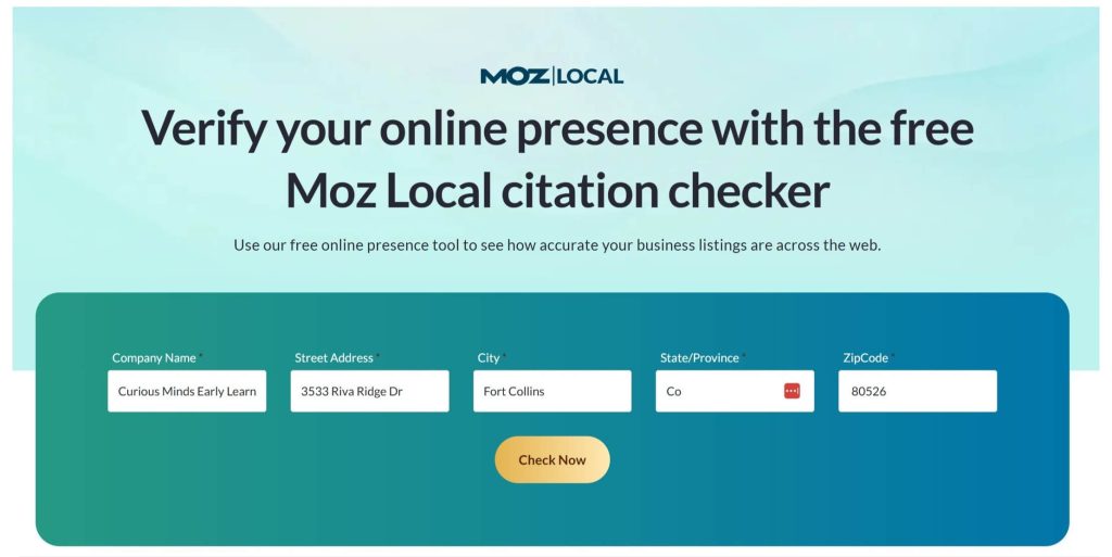 Mox Local Citation Checker - Adding A Business To Scan 