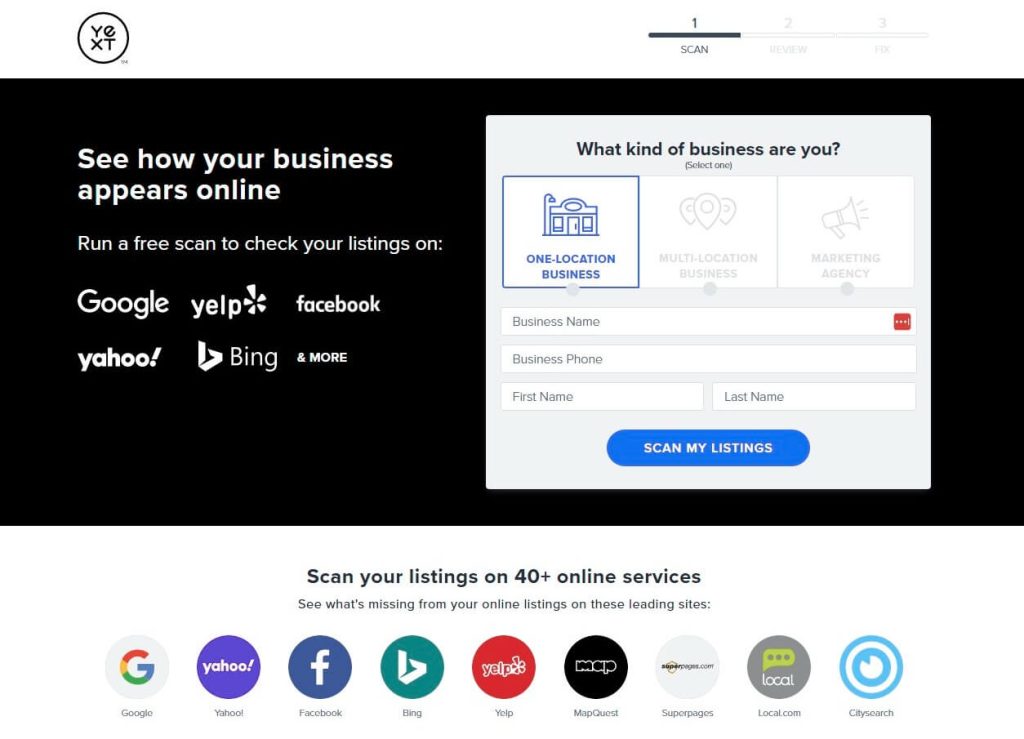 Yext Listing Scanner