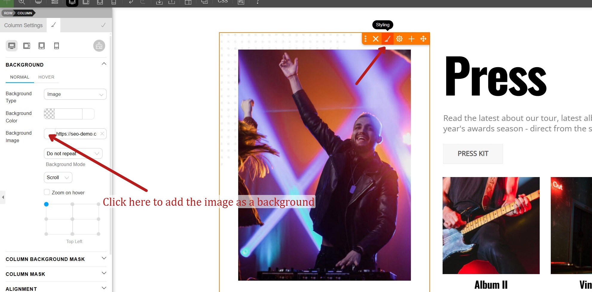 add image as background